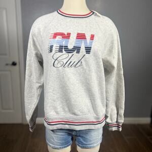 Abercrombie and Fitch Run Club Graphic Crew Sweatshirt, Heather Gray, S